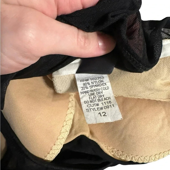 👙✨ESTHER WILLIAMS “Set Up on the Sand” Black Skirted One-Piece Swimsuit Sz 12✨👙 - Picture 3 of 4